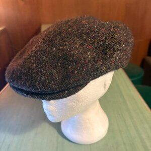 Vintage Hanna Hats Speckled Donegal Pure Wool Newsboy Cap Hat Size XL